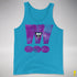 Lesbian Labrys Pride Grunge Exclamation Points Premium Tank Top - Neon Blue